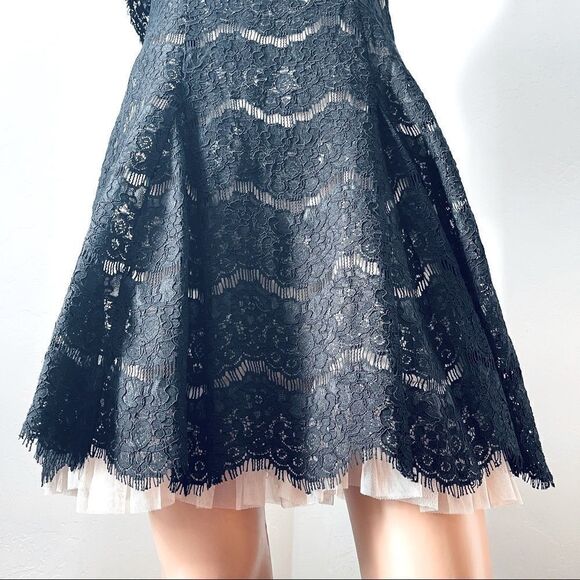 Francesca’s Black Lace Overlay One Shoulder Dress MEDIUM - Picture 6 of 12